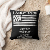 私は愚かかわいらしな民主党員のおもしろいPに疲れている クッション (ブランケット)