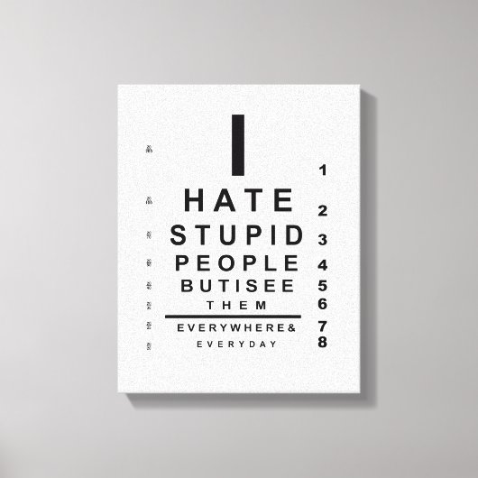 私は愚かな人々の目線が嫌い キャンバスプリント (正面)