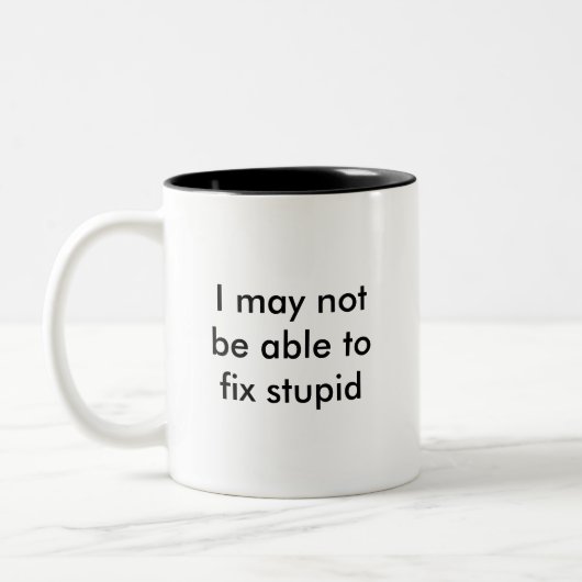 私は愚か固定できないかもしれません ツートーンマグカップ (左)