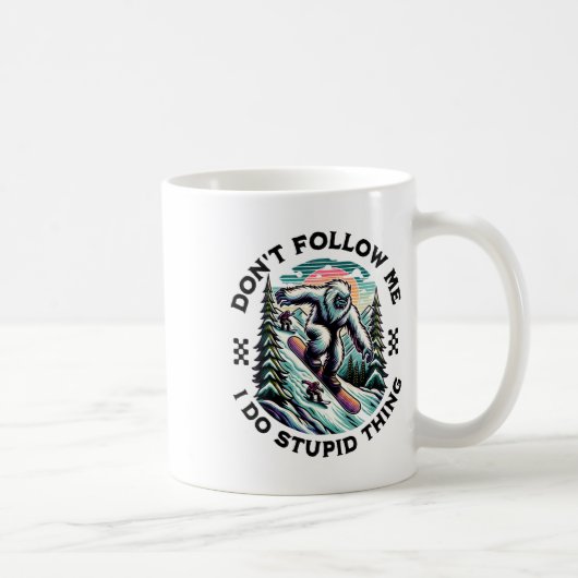 私は愚後を追かな事を行わないサスカッチSnowb コーヒーマグカップ (右)
