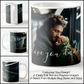 私は愛あなたパパ美しいワン写真テンプレート文字 コーヒーマグカップ