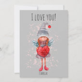 私は愛あなたレディ格言と赤いハートプンバレンタイン シーズンカード (正面)