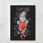 私は愛あなたレディ格言と赤いハートプンバレンタイン シーズンカード (正面)