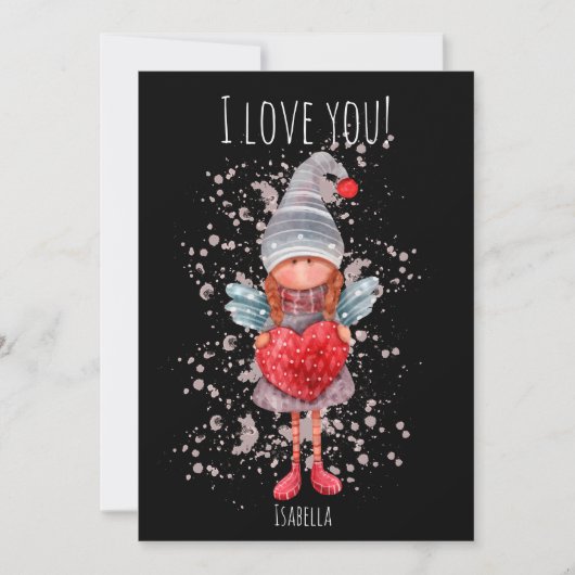 私は愛あなたレディ格言と赤いハートプンバレンタイン シーズンカード (正面)