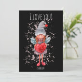 私は愛あなたレディ格言と赤いハートプンバレンタイン シーズンカード (スタンド正面)