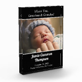 私は愛おばあちゃんグランドパベビー写真誕生 フォトブロック (左)