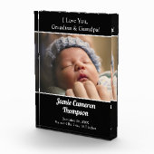 私は愛おばあちゃんグランドパベビー写真誕生 フォトブロック (右)