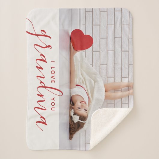 私は愛おばあちゃんバレンタインデーのギフト写真共有 シェルパブランケット (正面)