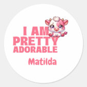 私は愛かわいらしらしいピンクカスタムククラシックラウンドSti ラウンドシール (正面)