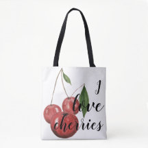 私は愛さくらんぼ水彩手モノグラム絵を描