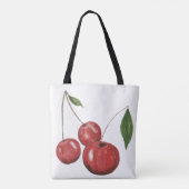 私は愛さくらんぼ水彩手モノグラム絵を描 トートバッグ (裏面)