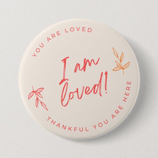 私は愛されているボタン 缶バッジ (正面)