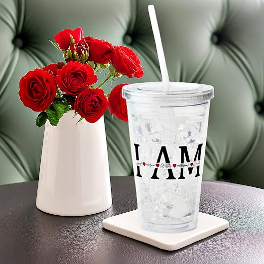 私は愛され、選ばれ、価値があり、勝利し、十分である アクリルタンブラー