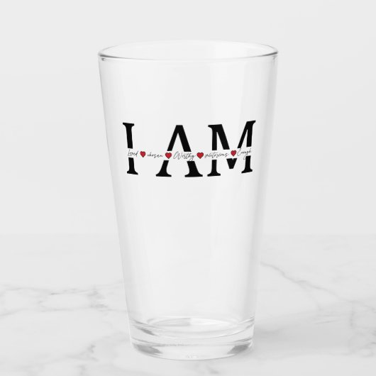 私は愛され、選ばれ、価値があり、勝利し、十分である タンブラーグラス (正面)