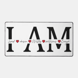 私は愛され、選ばれ、価値があり、勝利し、十分である デスクマット