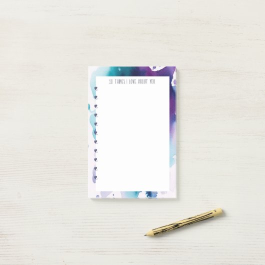 私は愛してあなたの投稿その – 抽象芸術の水色 ポストイット (デスク上)