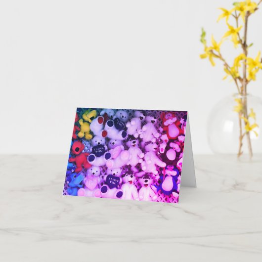 私は愛してあなたの緑豊かな熊の空白のノートカード カード (黄色い花)