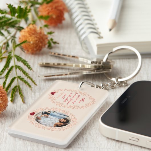 私は愛してあなたモダンの母の日の写真 キーホルダー (正面右)