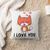 私は愛している、バレンタインの猫の枕 クッション (ブランケット)