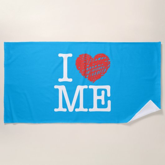 私は愛している ビーチタオル (正面)