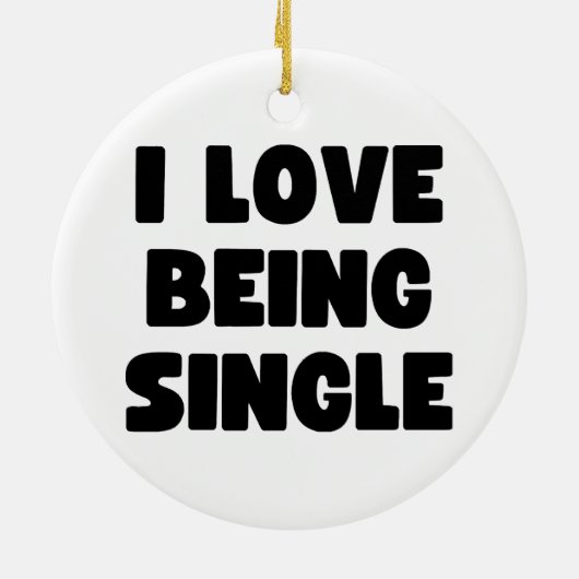私は愛してい独身のる セラミックオーナメント (裏面)