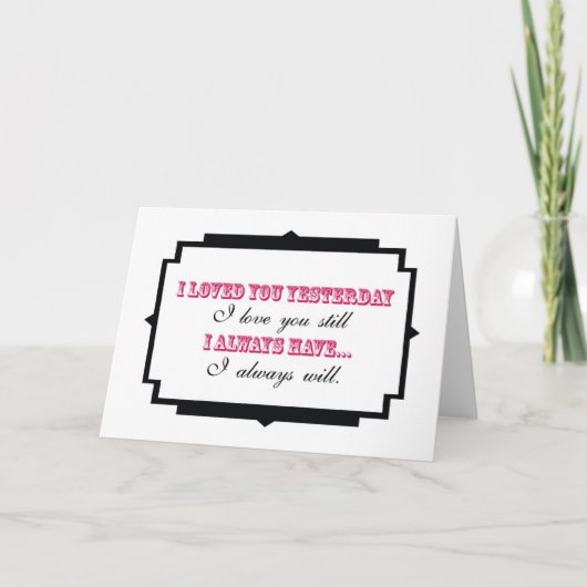 私は愛しました昨日私がまだ梳く愛する シーズンカード (正面)