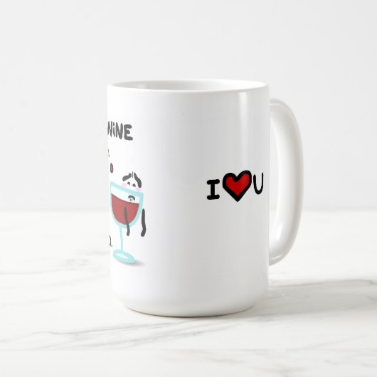 "私は愛しますもっとよりワインを飲みます" コーヒーマグカップ (正面右)