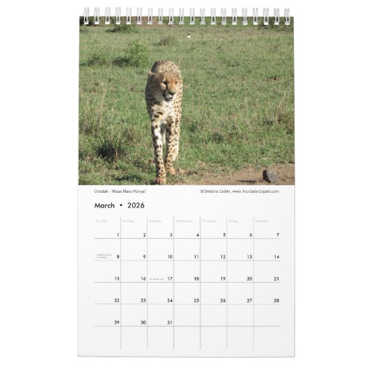 私は愛しますケニヤのカレンダー(独身のなページ)を カレンダー (3月 2026)