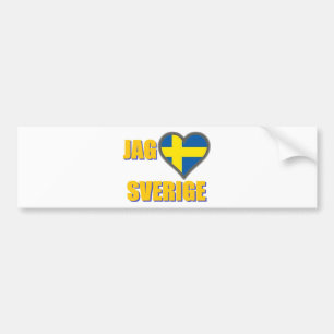 私は愛しますスウェーデン(ぎざぎざÄlskar Sverige)を バンパーステッカー