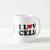 私は愛しますチェロのギフト(ハート)を コーヒーマグカップ (正面右)