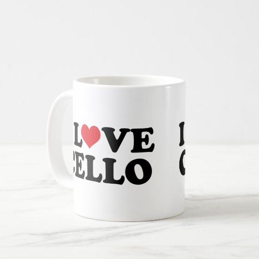 私は愛しますチェロのギフト(ハート)を コーヒーマグカップ (正面左)