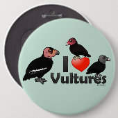 私は愛しますハゲタカ(北アメリカ)を 缶バッジ (正面&裏面)