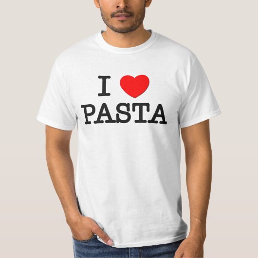 私は愛しますパスタ(食糧)を Tシャツ (正面)