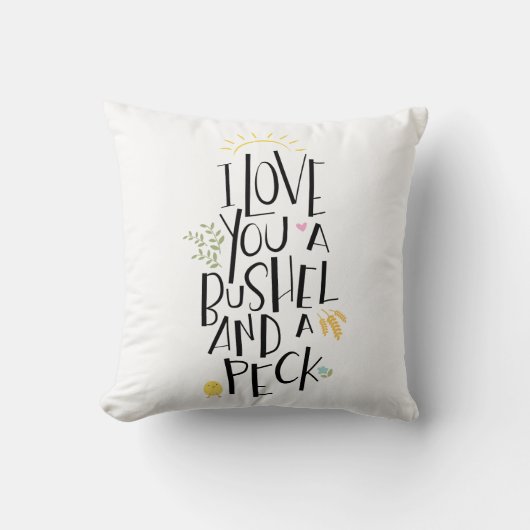 私は愛しますブッシェルおよびコツコツつつく音| {金ゴールドの背部} クッション (正面)