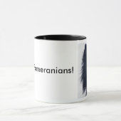 "私は愛しますポメラニア犬を!" 水彩画の絵画のマグ マグカップ (中央)