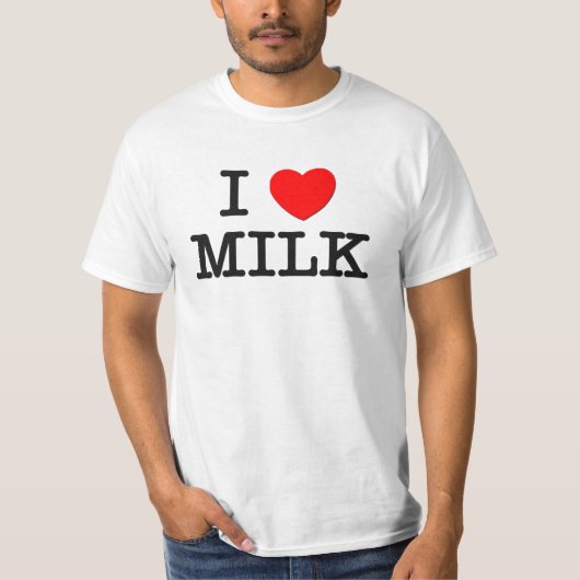 私は愛しますミルク(食糧)を Tシャツ (正面)