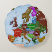 私は愛します地図は枕を円形にします ラウンドクッション (裏面)