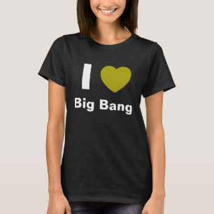 私は愛します大きい強打のTシャツ(黒)を Tシャツ