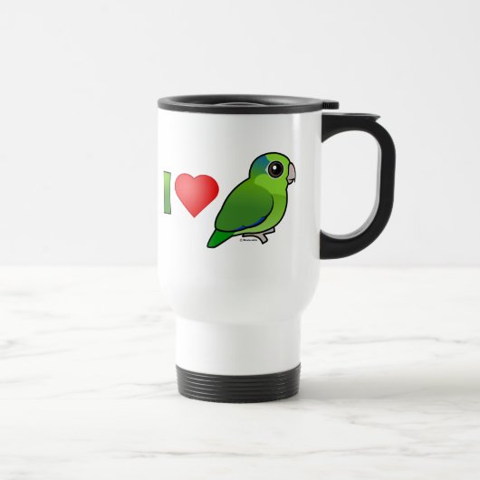 私は愛します太平洋のParrotlets (緑)を トラベルマグ (右)