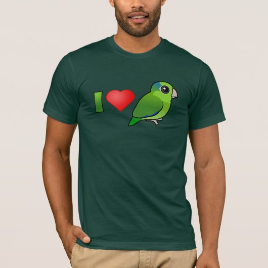 私は愛します太平洋のParrotlets (緑)を Tシャツ (正面)