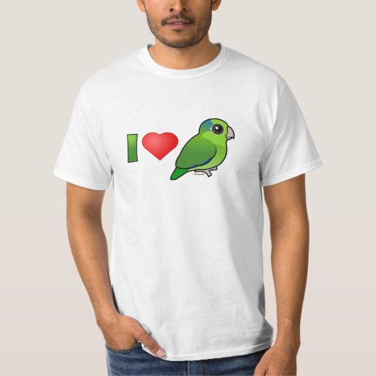 私は愛します太平洋のParrotlets (緑)を Tシャツ (正面)