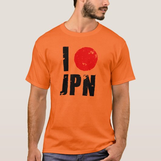 私は愛します日本(I愛JPN)を Tシャツ (正面)