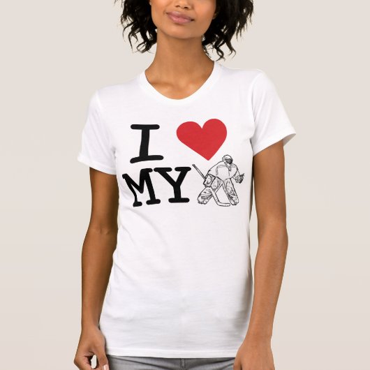 私は愛します私のゴールキーパーのTシャツ(ホッケー)を Tシャツ (正面)