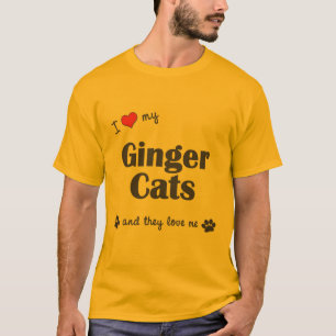 私は愛します私のショウガ猫(多数猫)を Tシャツ