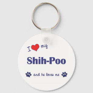 私は愛します私のシーズー(犬)Poo (オス犬)を キーホルダー