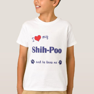 私は愛します私のシーズー(犬)Poo (オス犬)を Tシャツ