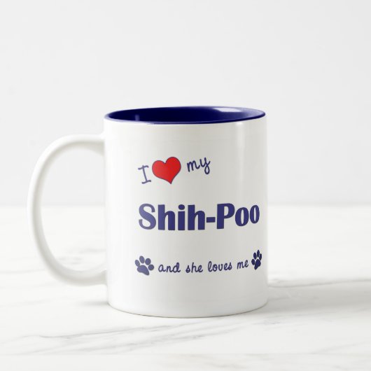 私は愛します私のシーズー(犬)Poo (メス犬)を ツートーンマグカップ (左)