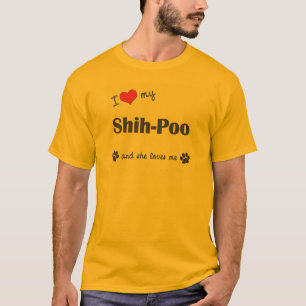 私は愛します私のシーズー（犬）Poo (メス犬)を Tシャツ