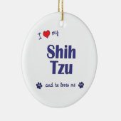 私は愛します私のシーズー(犬) Tzu (オス犬)を セラミックオーナメント (右)