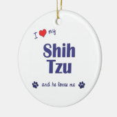 私は愛します私のシーズー(犬) Tzu (オス犬)を セラミックオーナメント (左)